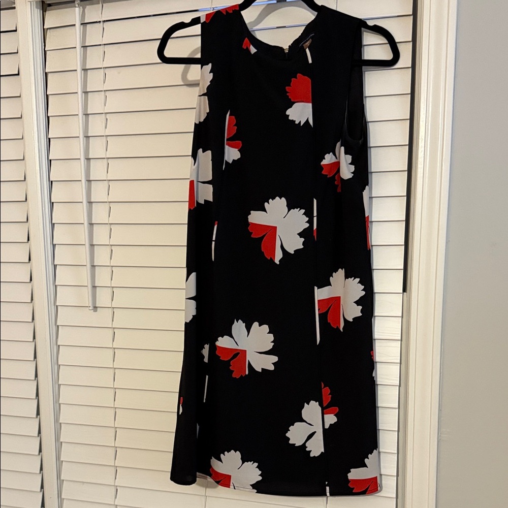 Tommy Hilfiger Black Mini Dress with Red and White Floral
